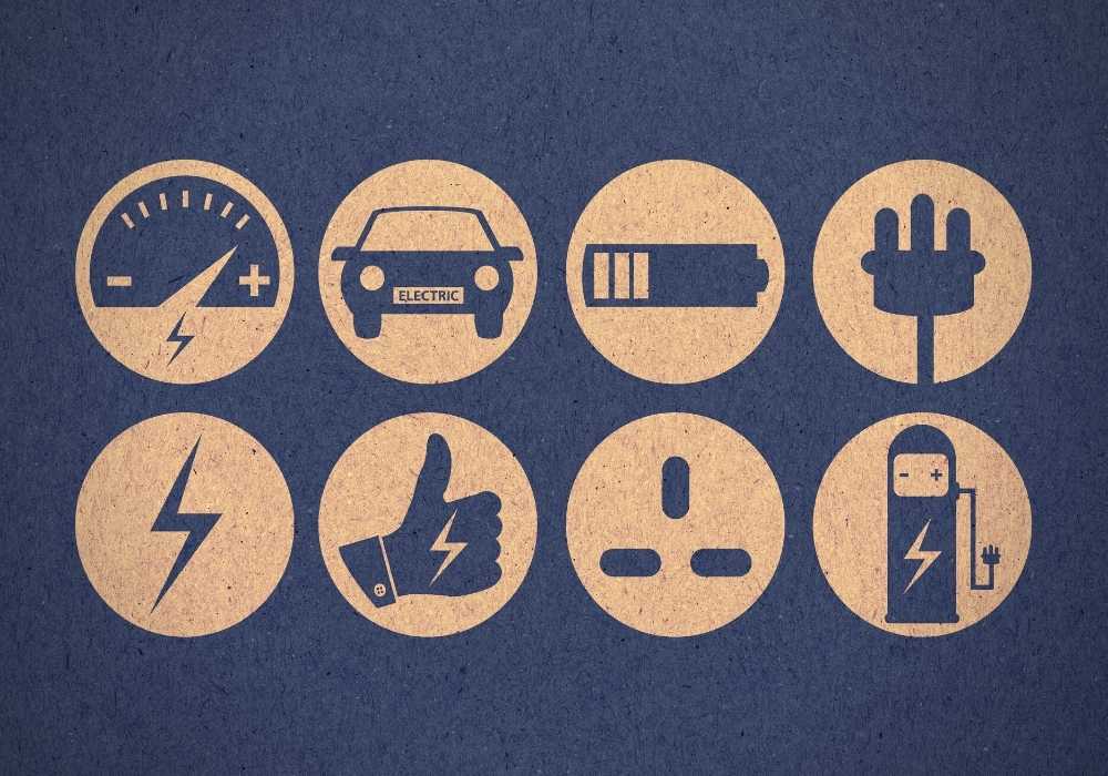 Electric vehicle icons