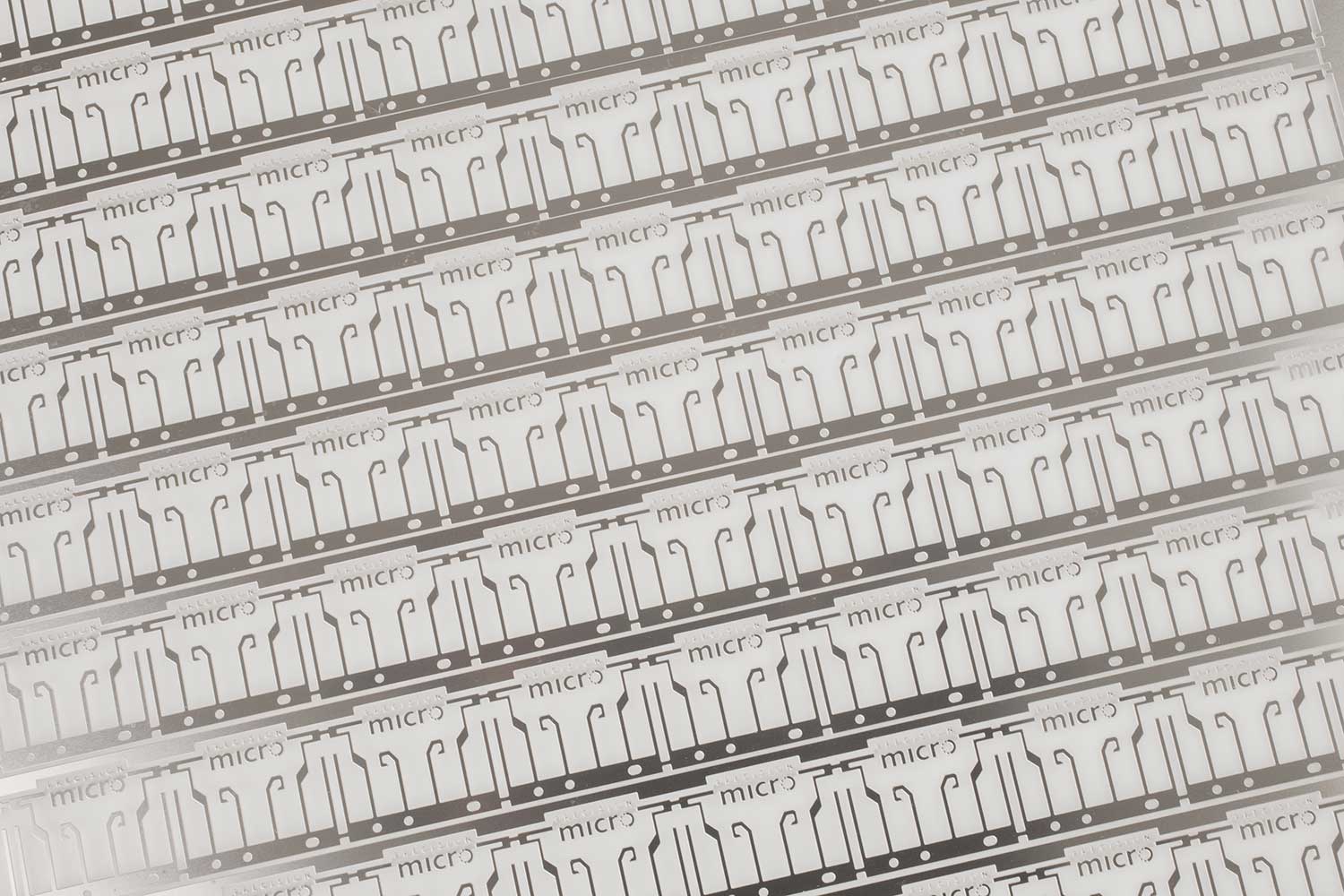 Sheet of etched lead frames