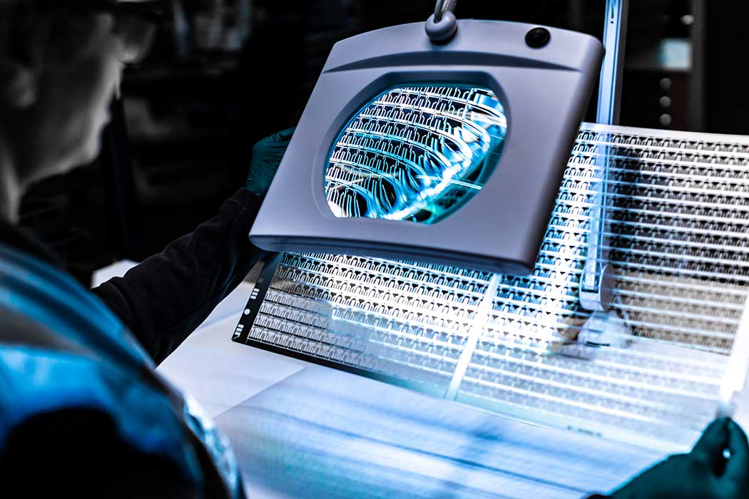 Inspecting a chemically etched lead frame